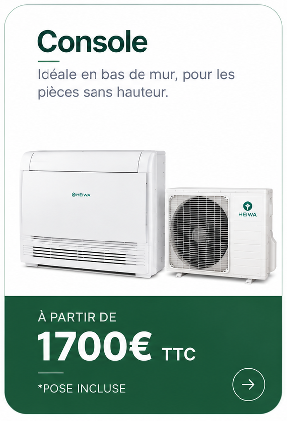 Console : idéale en bas de mur, pour les pièces sans hauteur. À partir de 1700 € TTC, pose incluse.